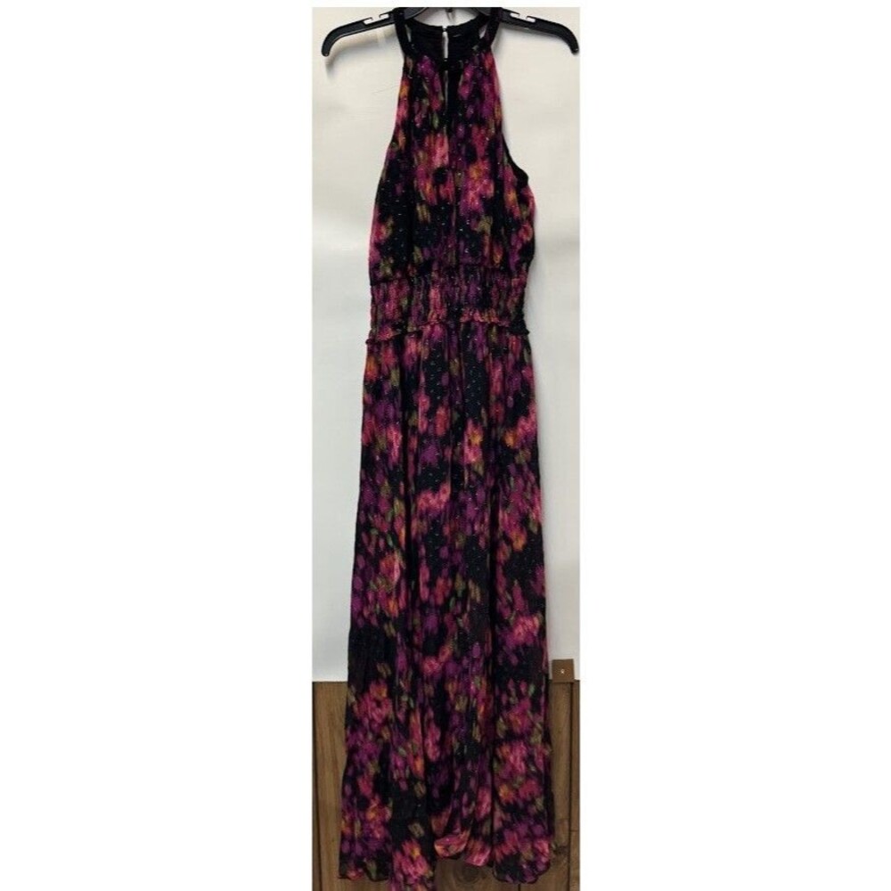 BCBGMAXAZRIA Womens 8 Color Black Combo Halter Maxi Dress NWT BV24
